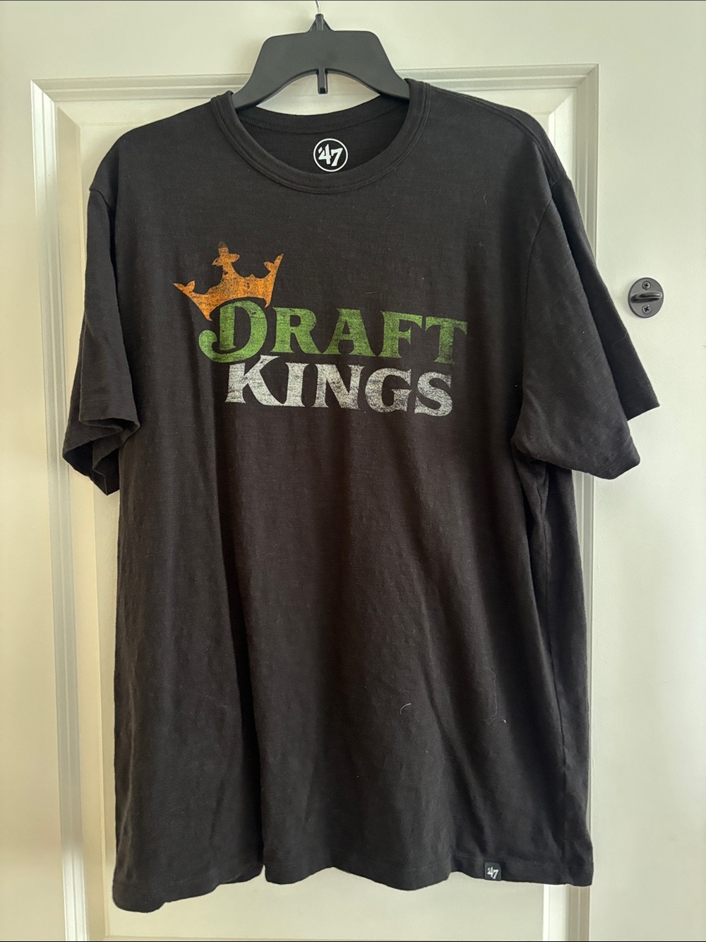 47 Draft Kings Black Tee with Green, White & Orange Logo
